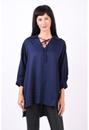 Women Blouse Selected Slfbelinda-Lula 3/4 Long Maritime Blue